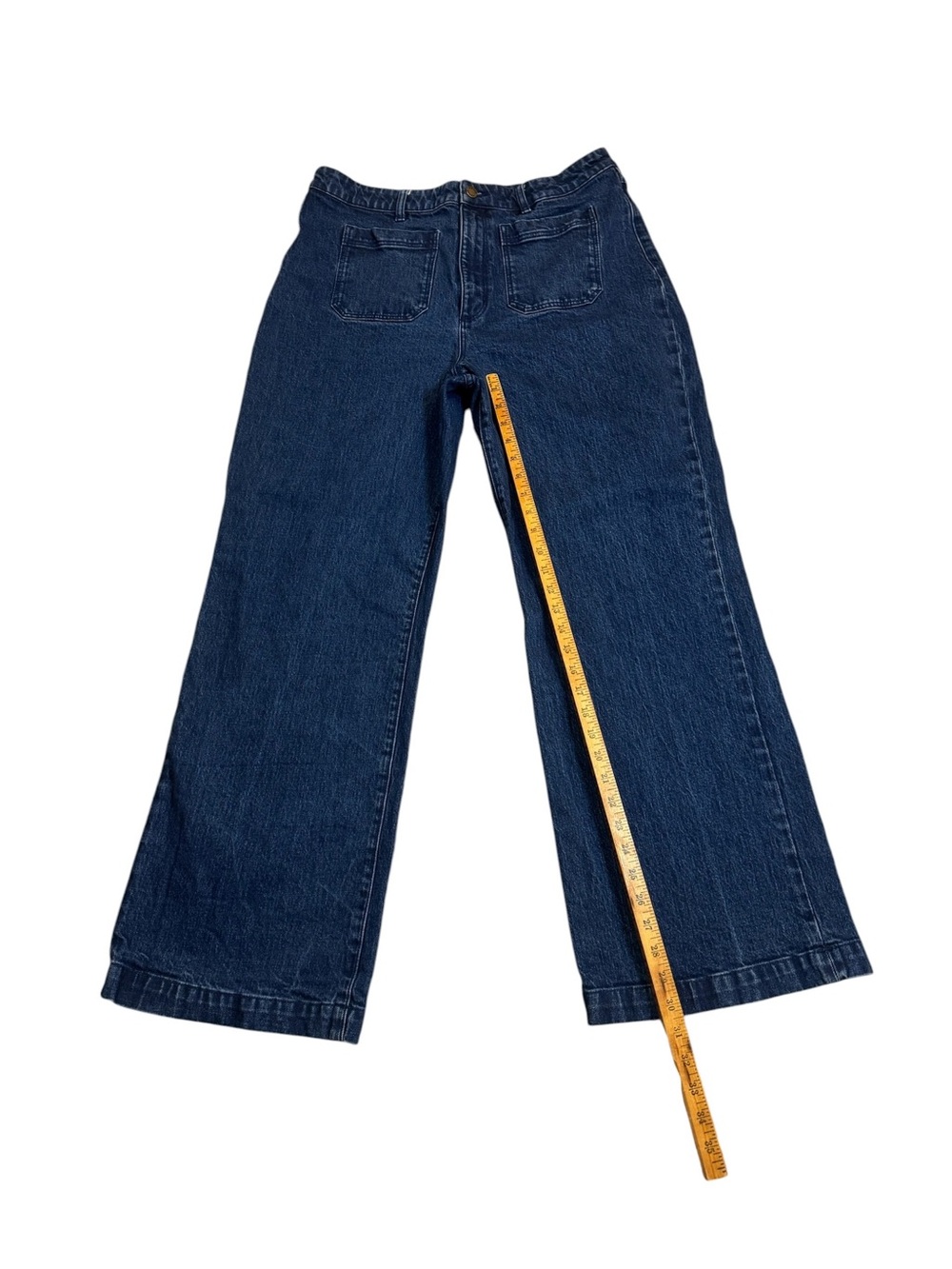 ROLLA’S High Rise Wide Leg Jeans Dark Wash Patch Pocket Size 34 Aus 16 US 12 - Picture 5 of 12
